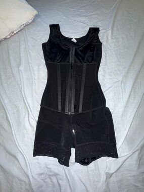 Black Shapewear Bodysuit Midsection Support Corset